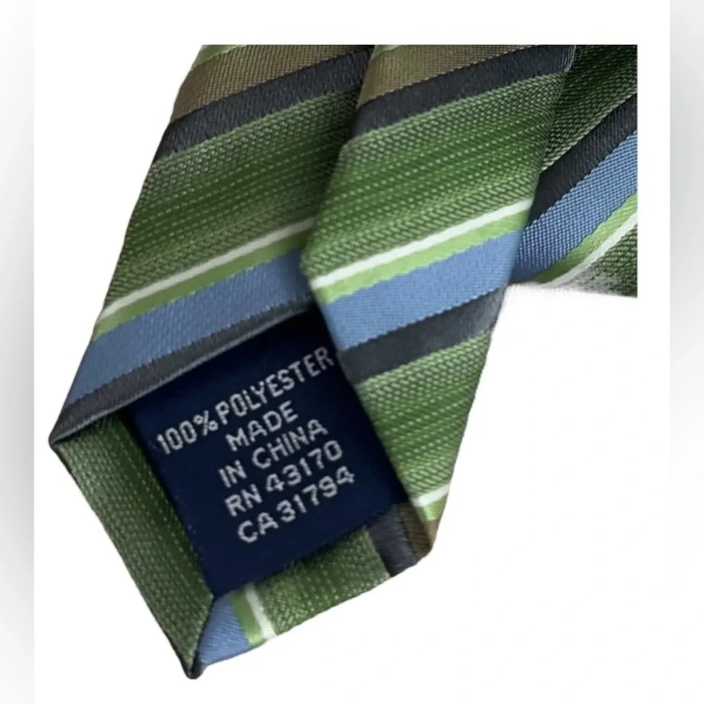 John Ashford | Men’s Green Striped Necktie | NWT